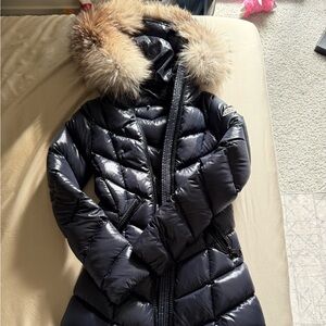 Moncler Tinuviel midnight blue real fox fur